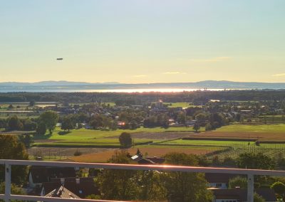 Aussicht Dachterrasse mit Zeppelin